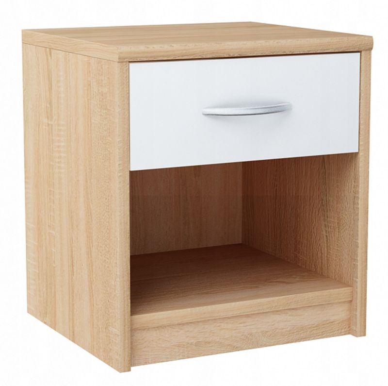Szafka nocna Matkam 1S stolik Rob biały-sonoma 1 szt.