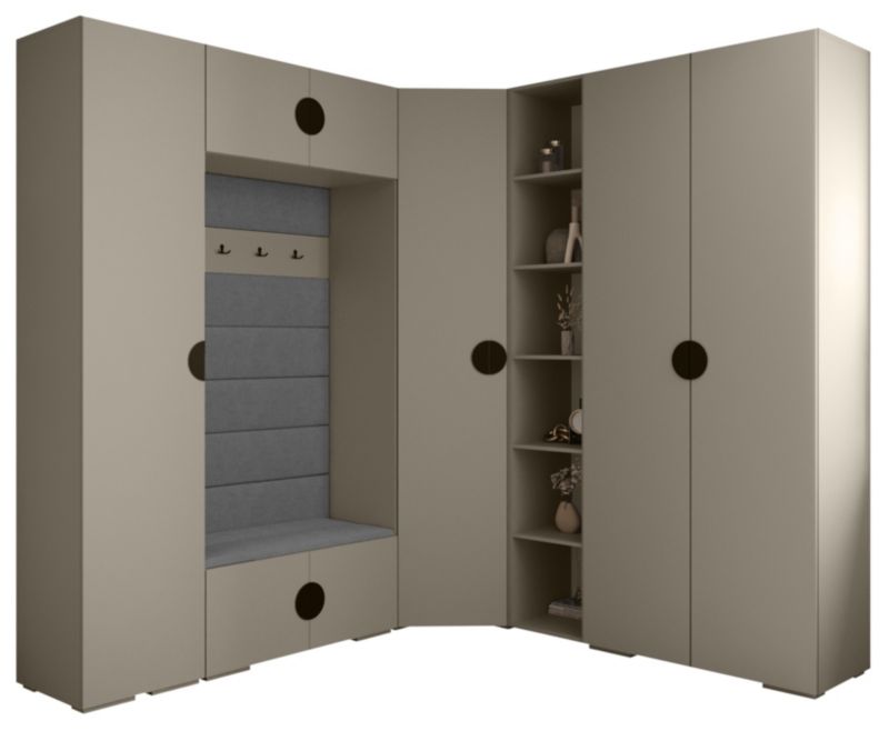 Garderoba do przedpokoju Abiks INOVA 4 Z2 kaszmir+czarny+manila16 1 szt.