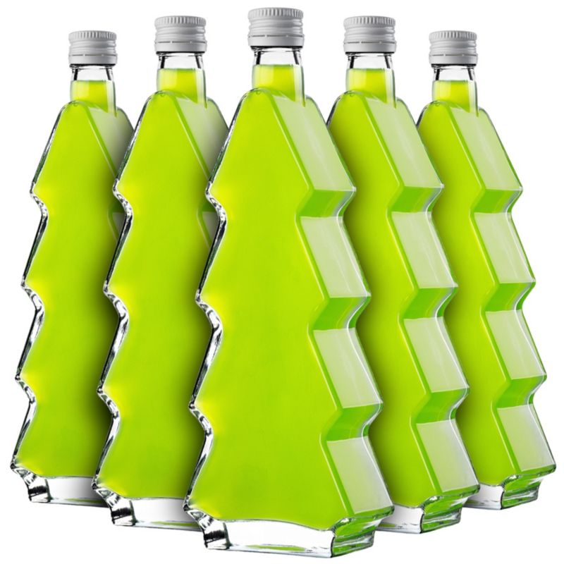 Butelka KADAX szklana choinka 500ml z białą zakrętką 10 szt.