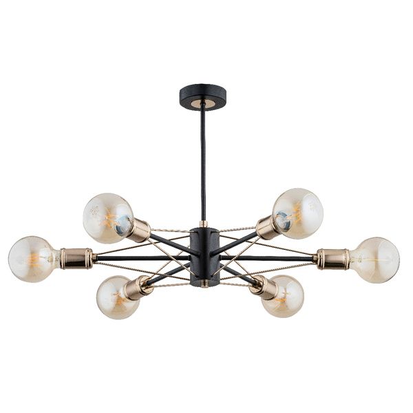 Lampa sufitowa wisząca Alfa Tandem czarna nowoczesna 6xE27 x 15W 1 szt.
