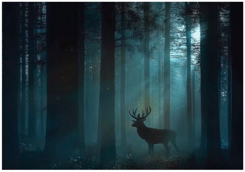 Fototapeta WALLARENA Do Sypialni Salonu Na Flizelinie Las Jeleń 400x280 cm 1 szt.