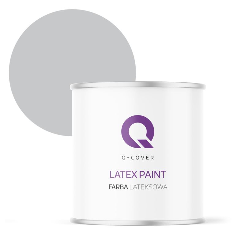 Farba Lateksowa Do Ścian i Sufitów Q-Cover Szary jasny H1061 Głęboki Mat 2L