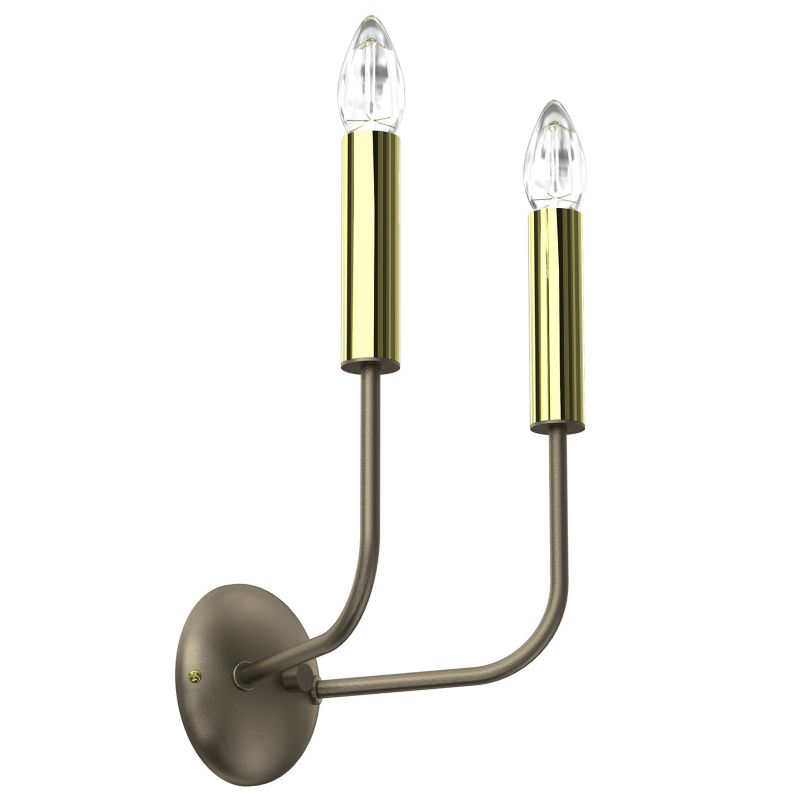 Kinkiet ścienny Luminex Akasya tytanowy złoto-złoty połysk 2 x E14 x 15W IP20 wym: 32 x 20 x 14 cm - 1 szt.