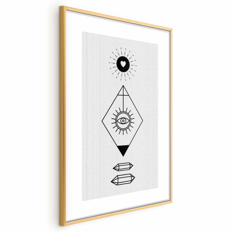 Plakat Artgeist Symbole 60x90 cm z ramą złotą 1 szt