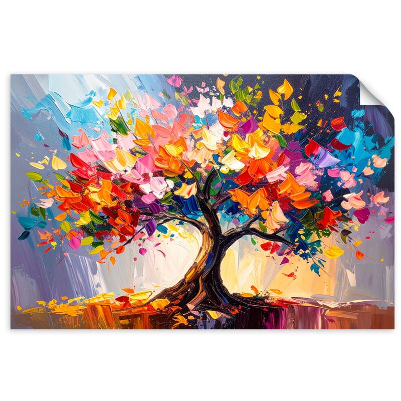 Naklejka na ścianę Feeby 3D Kolorowe Kwitnące Drzewo Życia 45x30cm 1szt