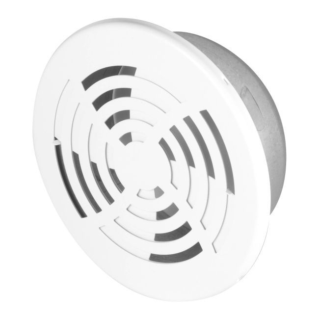 Kratka dekoracyjna metalowa fi 10 cm z żaluzją biała