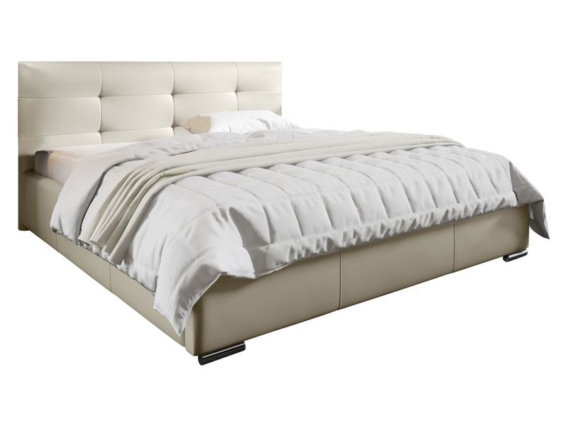 Łóżko tapicerowane MIRJAN 24 Lazio 160x200 ekoskóra chłodny beż 1 szt.