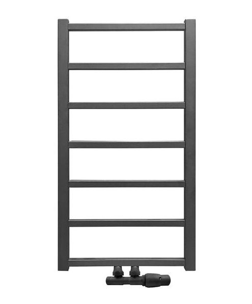 Grzejnik łazienkowy Luxrad A-NEW 76x40 cm ZDC czarny mat 207 W 1 szt