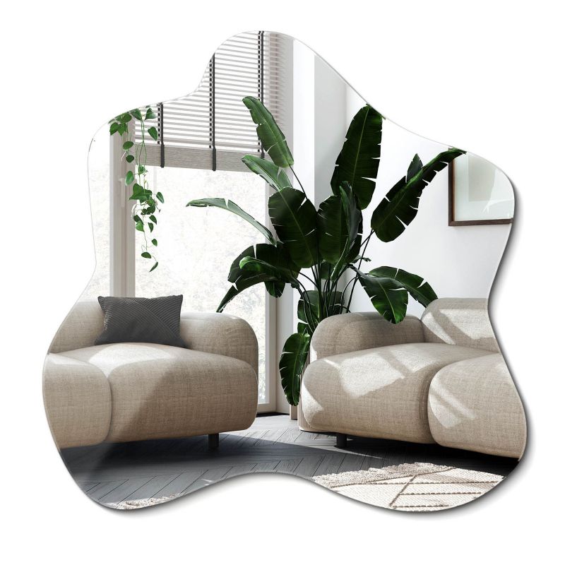 Dekoracyjne Lustro Wallfluent 58 x 58 cm Ścienne o Nieregularnym Kształcie 1 szt.