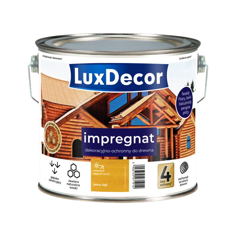 Impregnat dekoracyjno-ochronny do drewna LuxDecor, jasny dąb, 2,7l, 1 szt.