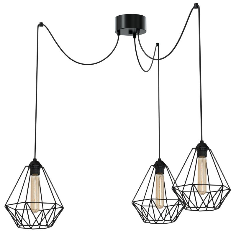 Lampa wisząca Luminex Spindel Basket czarny matowy wym: 250 x cm 3xE27 x 15W 1 szt.