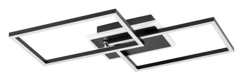 Lampa sufitowa wisząca Rabalux Athelstan czarny matowa-biała wym: 8 x 50 x 39 cm wbudowany LED 40W 1 szt.