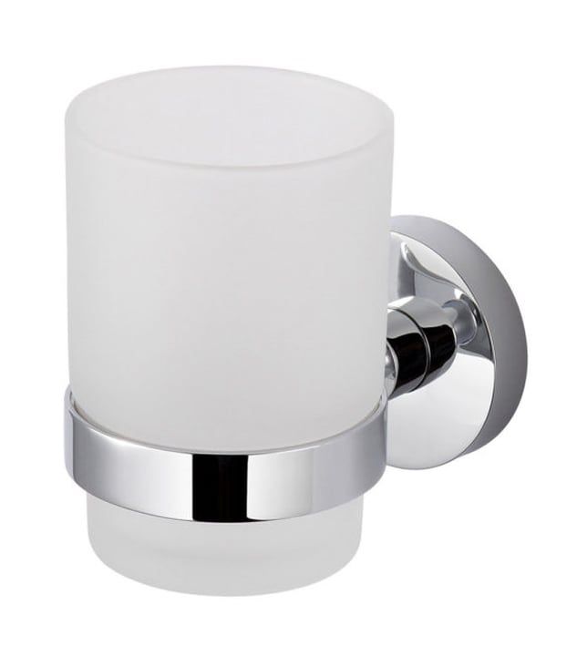 Kubek do mycia zębów Stella Classic chrom/szkło matowe uchwyt ścienny 1 szt.