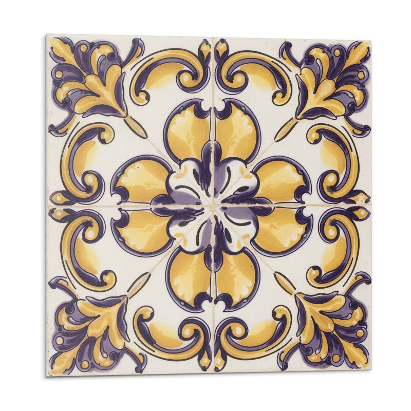 Kafelki samoprzylepne Wallfluent 50x50 cm Motyw kwiatowy w stylu artystycznym 4 szt.