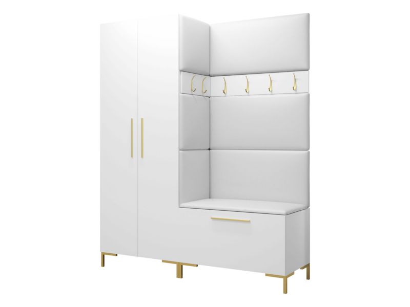 Garderoba MIRJAN 24 Zilion I biały + biała ekoskóra 1 kpl.