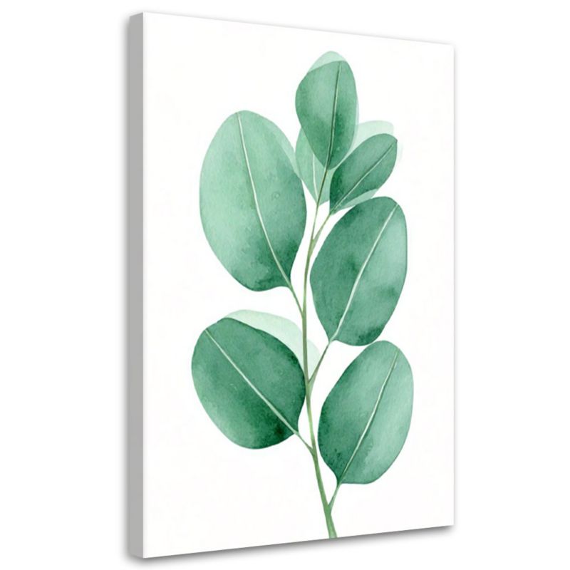 Obraz na płótnie Feeby Liście Akwarela Zieleń Minimalizm 40x60cm 1szt