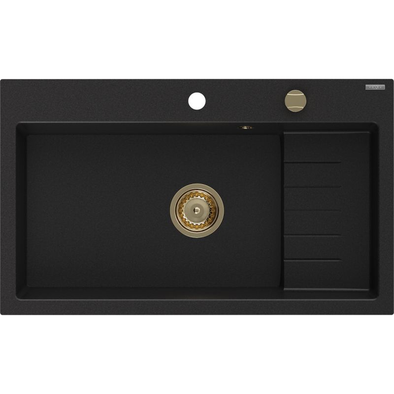 Zlewozmywak wpuszczany Mexen Omar 1-komorowy czarny 800x480 mm - 6520801005-77-B 1 szt.