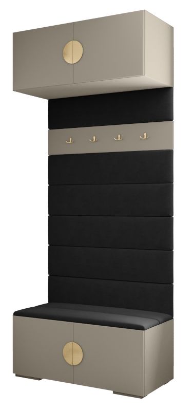 Garderoba wysoka do przedpokoju Abiks INOVA 4 kaszmir+złoty+man18 1 szt.