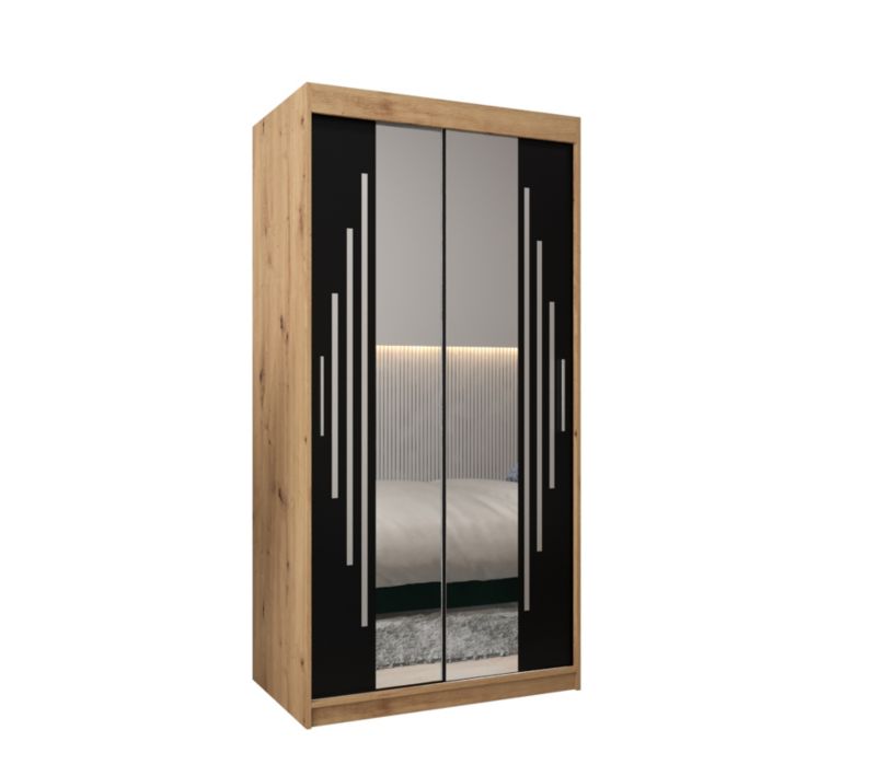 Szafa przesuwna Garderoba Abiks YORK 1 100 artisan/czarny 1 szt.