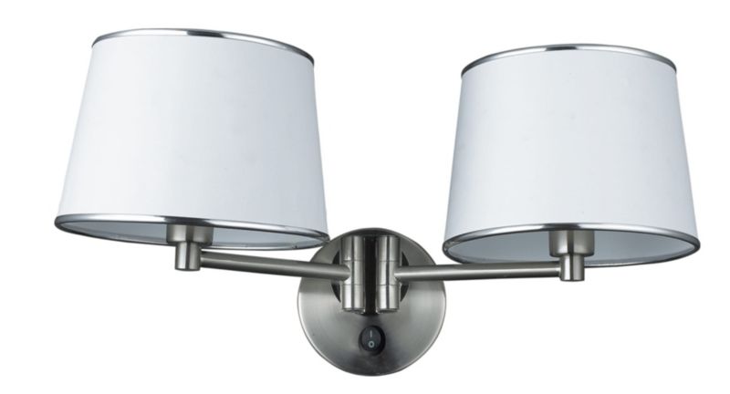 Kinkiet ścienny Candellux Ibis biało-srebrny-chromowany 2 x E14 x 40W IP20 wym: 25 x 48 x 25 cm - 1 szt.
