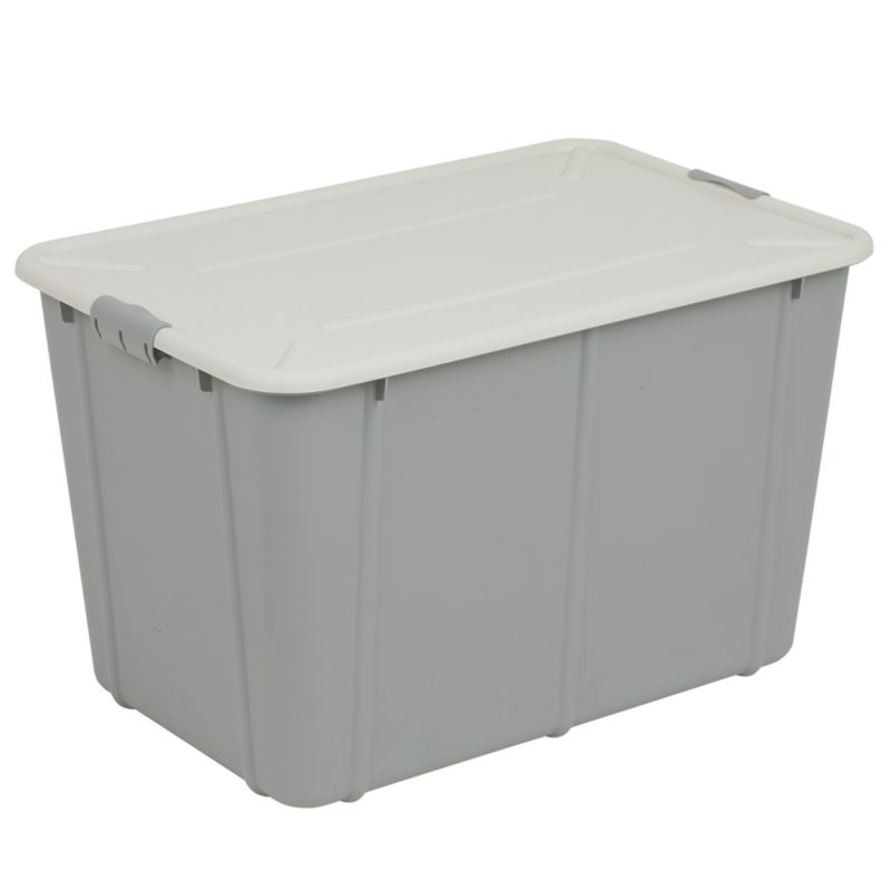 Pojemnik EDANTI Plastikowy Pudełko 60 l Zamykany Z Pokrywką Do Przechowywania Na Zabawki Dokumenty Ubrania Szary 1 szt.