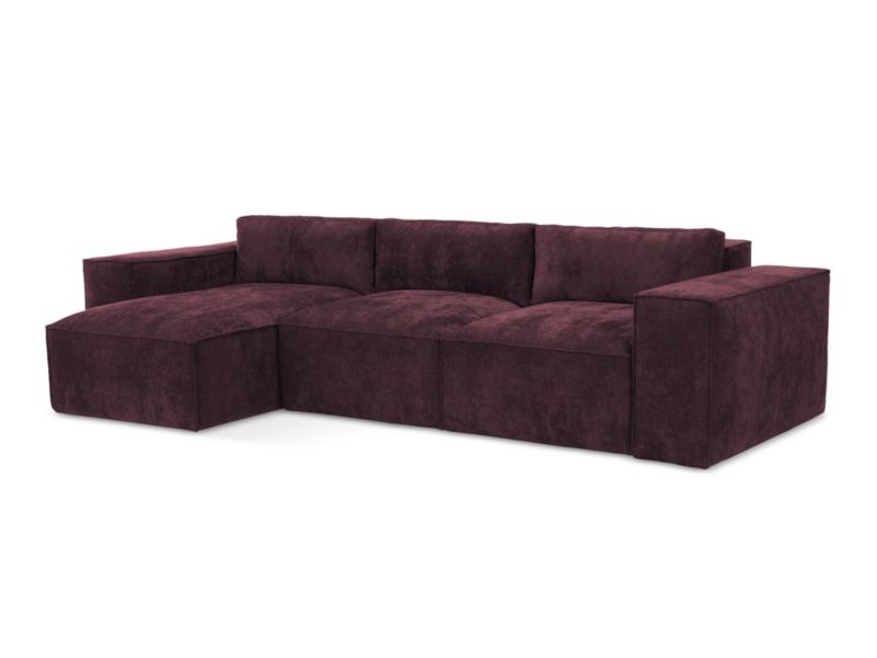 Narożnik lewostronny z funkcją spania LaMiaSofa Asti z tkaniny szenilowej 315x160 cm bordo 1 szt.