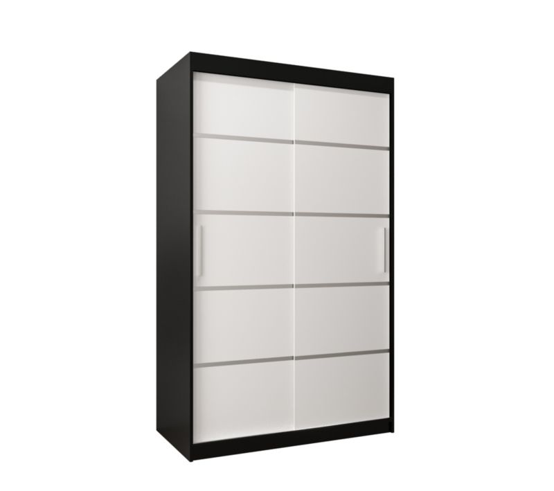 Szafa przesuwna Garderoba Abiks Verona 1 120 czarny + biały 1 szt.