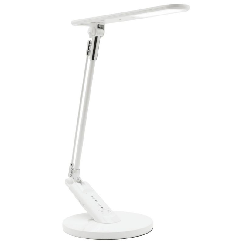 Lampka biurkowa Polux Optimum biała chromowana LED 7W 3000K-6000K 400lm IP20 wym: 45 x 18.5 x 32 cm tworzywo sztuczne - 1 szt.