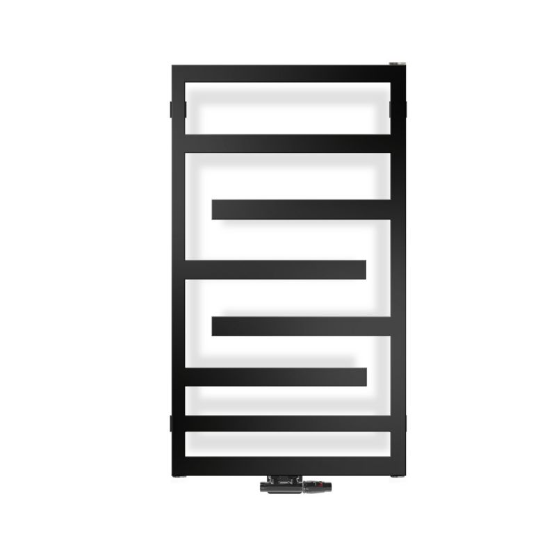 Grzejnik łazienkowy Oltens Flamma czarny mat 88x50 cm 361W podłączenie dolne 1 szt.