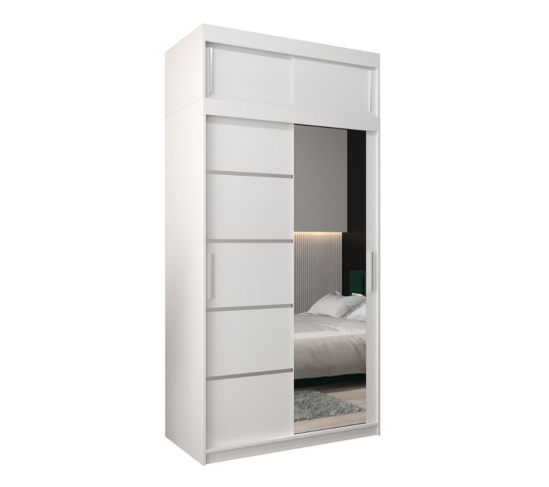 Szafa przesuwna Abiks Verona 2 120 biały + biały z nadstawką 1 szt.