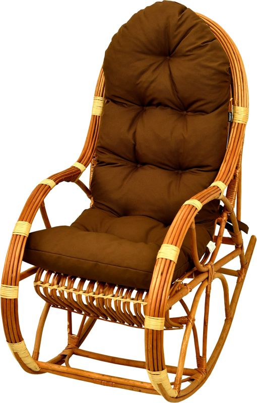 Poduszka na fotel bujany rattanowy AMPO brązowy gładki 1 szt.