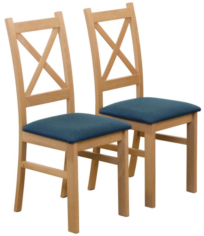 Zestaw Bonni 2x Krzesło tapicerowane do jadalni Dąb Artisan/Turkus 1 kpl.