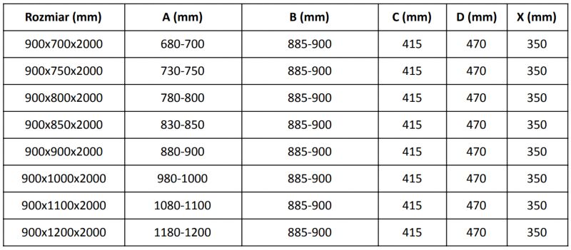 Kabina prysznicowa Mexen Velar rozsuwana 90 x 70 cm szron nikiel szczotkowany 1 szt.