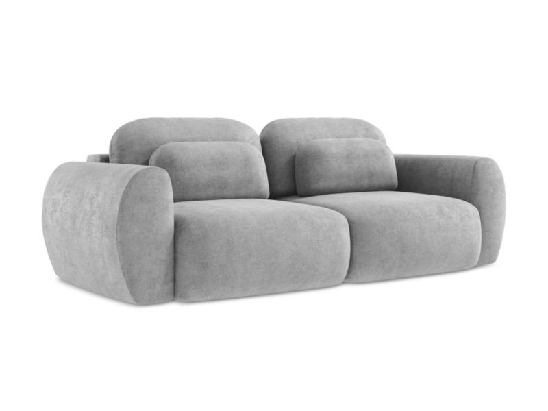 Kanapa 3-osobowa z funkcją spania LaMiaSofa PECORINI z tkaniny szenilowej 266x121 cm jasny szary 1 szt.