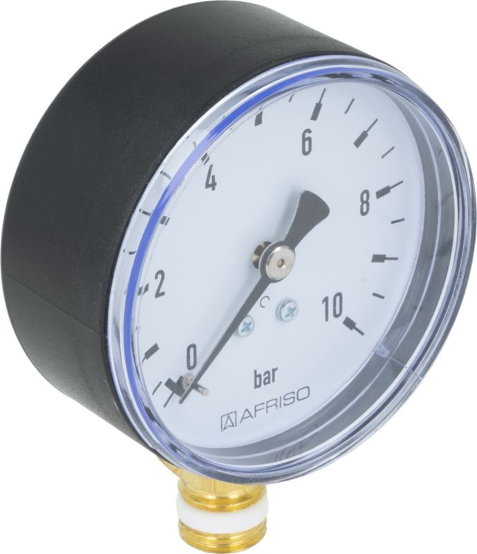 Manometr grzewczy Afriso M63 R 0-10 bar pionowy
