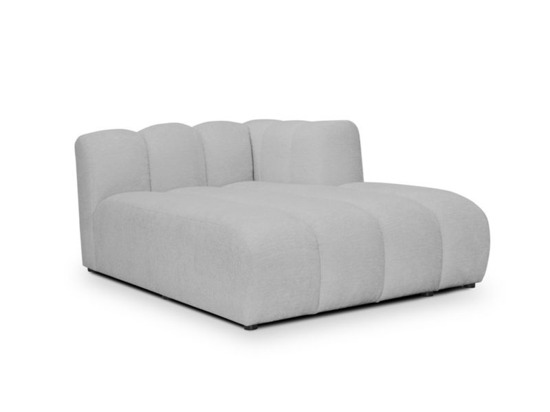 Szezlong prawostronny LaMiaSofa NAPOLI z tkaniny szenilowej 179x113 cm jasny szary 1 szt.