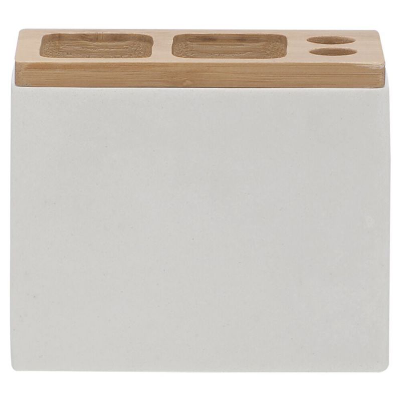 Kubek na szczoteczki Sealskin Grace biały/bambus dla elektrycznych szczoteczek 1 szt.