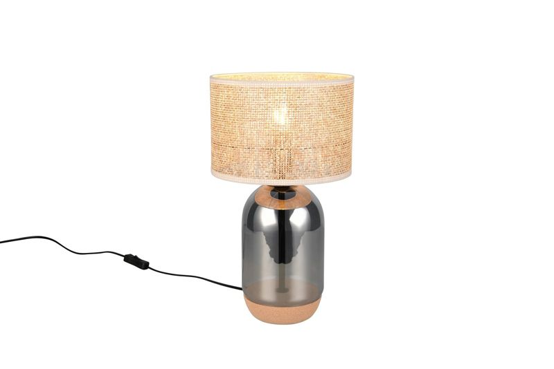 Lampa stołowa Trio Tara srebrno-beżowa 1 x E27 x 10W IP20 wym: 43 x 25 x 25 cm szkło - 1 szt.