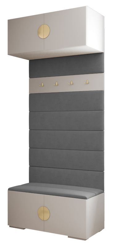 Garderoba wysoka do przedpokoju Abiks INOVA 4 biały+złoty+man16 1 szt.