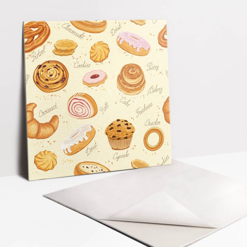 Kafelki samoprzylepne Tulup 30x30 cm Pączki rogaliki i babeczki 9 szt.