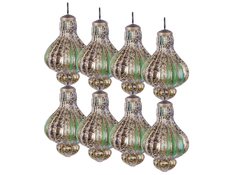 Zestaw 8 bombek Brillant Szkło Zielony 1 kpl