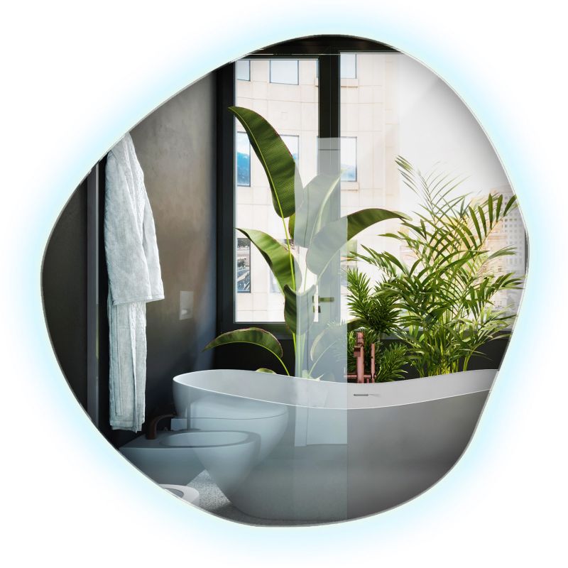 Lustro Łazienkowe Wiszące LED Wallfluent 68x67 cm Nieregularne Zimna Barwa 1 szt.