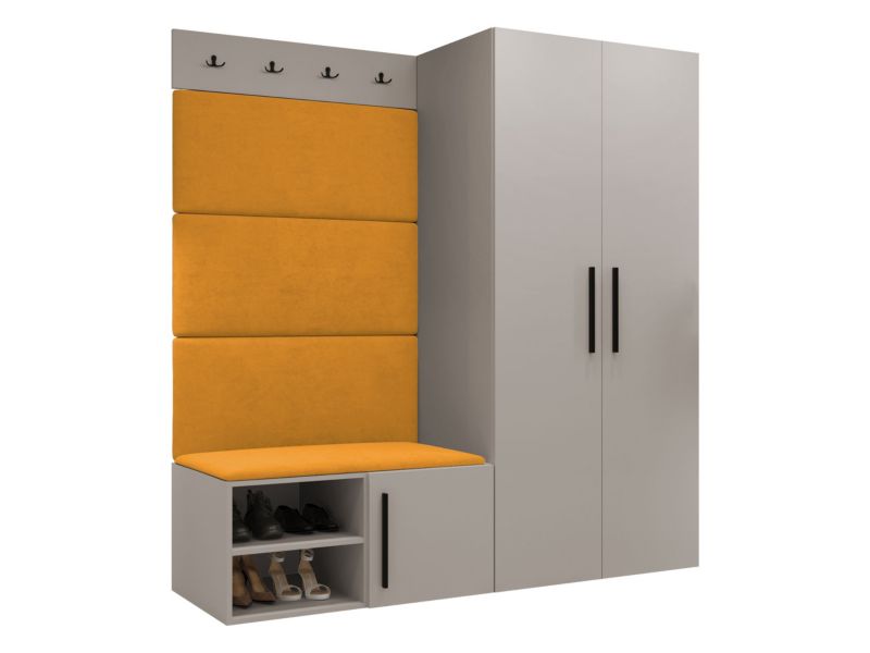 Garderoba MIRJAN 24 Medi I kaszmir + żółty 1 kpl.