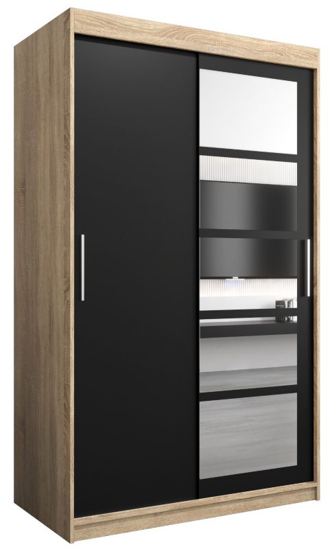 Szafa przesuwna Abiks ROMA 1 120 sonoma + czarny mat 1 szt.