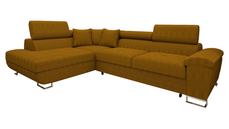 Narożnik z funkcją spania MIRJAN 24 Cotere Sztruks lewy musztardowy 1 szt.