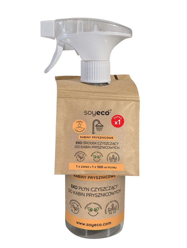 Płyn do kabiny prysznicowej Soyeco ekologiczny 0,5 l + wkład na 0,5 l