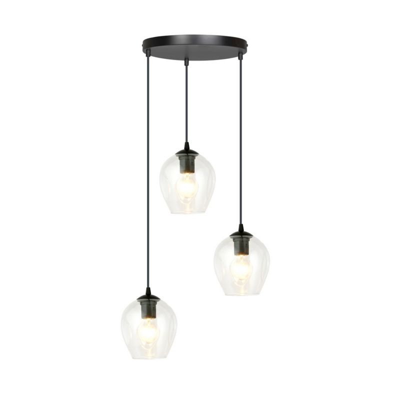 Lampa sufitowa wisząca Emibig Istar 7467 czarno-przezroczysty minimalistyczna 3xE27 x 15W 1 szt.