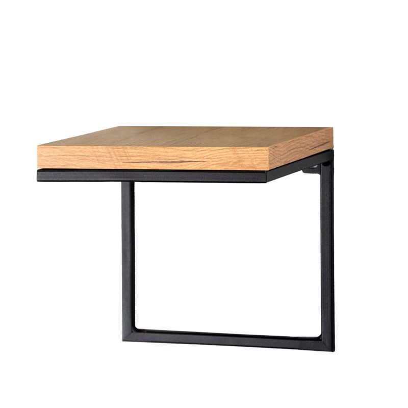 Kwietnik wiszący na ścianę półka górna metalowa 19x20x19 cm Loft e-floor czarny półka deska laminowana dąb 1 szt