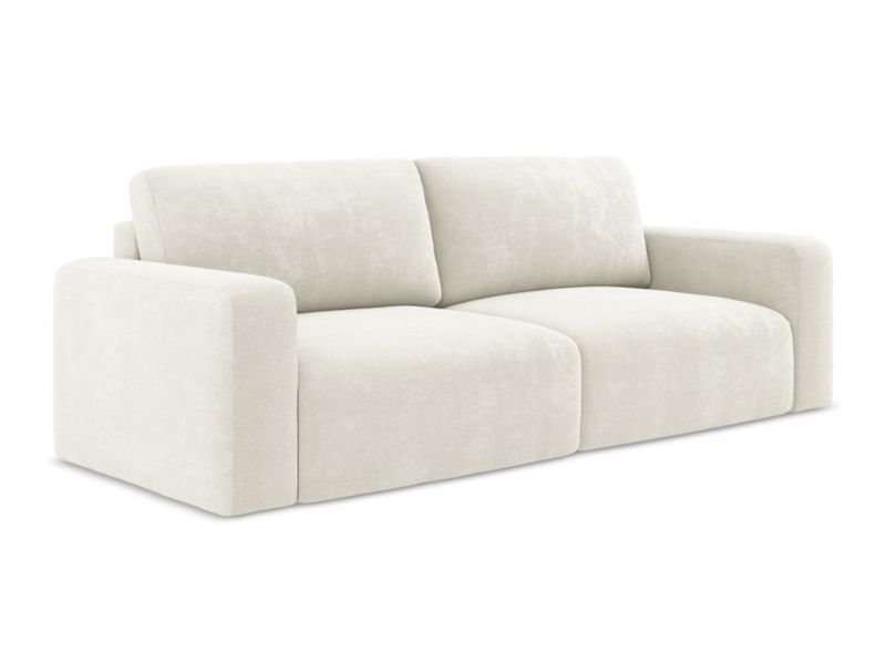 Kanapa 3-osobowa z funkcją spania LaMiaSofa OSTIA z tkaniny szenilowej 244x102 cm biały 1 szt.