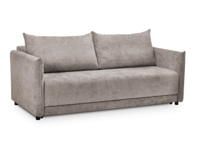 Kanapa 3-osobowa z funkcją spania LaMiaSofa SPEDINO z tkaniny szenilowej 207x95 cm ciemny beż 1 szt.